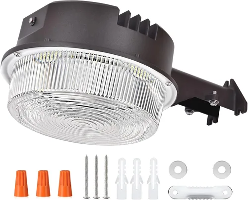 Vista 7 de Luz LED de granero 50W, luz de día 5000K 6500LM del atardecer al amanecer al aire libre con fotocélula, equivalente a 400W MH/HPS, luz de seguridad