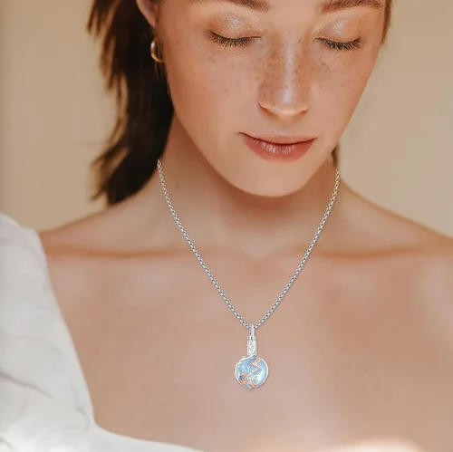 Vista 3 de Cremation Jewelry - Collar de urna de plata de ley 925 para cenizas para mujeres y hombres, colgante conmemorativo para cenizas humanas, recuerdo