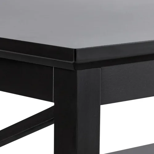 Vista 7 de Mesa de centro ChooChoo Oxford con patas más gruesas, mesa de centro de madera negra con almacenamiento para la sala de estar