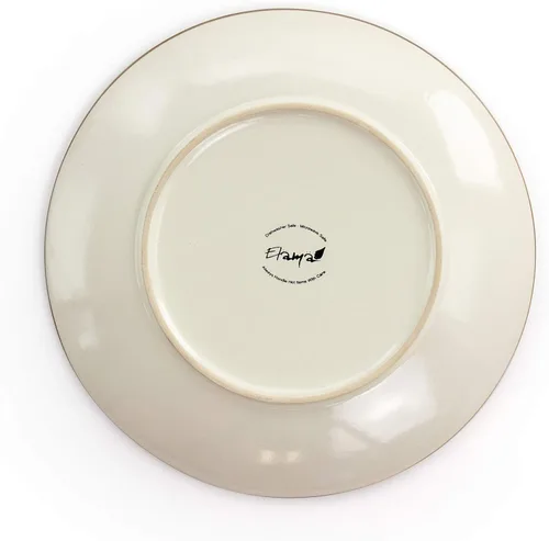 Vista 10 de Elama HoneyIvory - Vajilla de cerámica de 16 piezas en color marfil