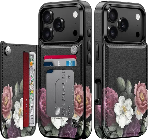 Vista 247 de LETO para iPhone 15 Pro Funda tipo cartera - Tapa tipo folio con patada - Diseños de moda - Tarjetero - Funda protectora para mujeres y niñas - 6.1