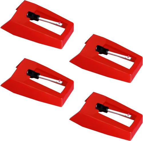 Vista 9 de Paquete de 2 agujas para tocadiscos, repuesto rojo para tocadiscos Crosley, Victrola, vinilo, fonógrafo ION