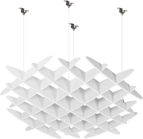 Vista 11 de VIVO Panel Acústico de Techo Tipo Waffle, Absorbedor de Sonido Colgante Hexagonal, Candelabro Moderno de Reducción de Ruido, Gris Oscuro, PP-CW01D
