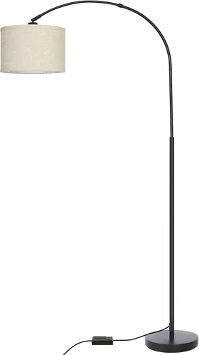 Vista 10 de Lámpara de pie regulable, lámpara de pie de arco con atenuador, lámpara de pie negra con pantalla colgante ajustable, luz de lectura alta sobre