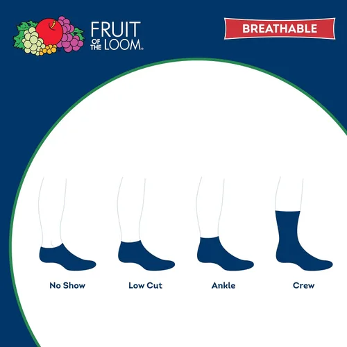Vista 3 de Fruit of the Loom Calcetines tobilleros transpirables para hombre, Varios