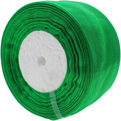 Vista 6 de Cinta de organza de 1 pulgada, 50 yardas, cinta transparente brillante para envolver regalos, decoración y manualidades (1 pulgada, 625039 negro)