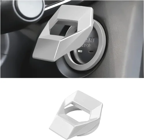 Vista 6 de Cubierta para botón de arranque/parada del motor, control de potencia de coche de aleación de zinc de fibra de carbono, cubierta protectora