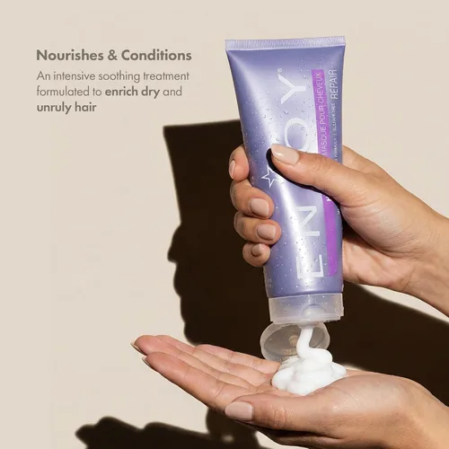 Vista 2 de Enjoy Mascarilla capilar – Nutrición profunda y suavizante para cabello seco y rebelde – 8 onzas