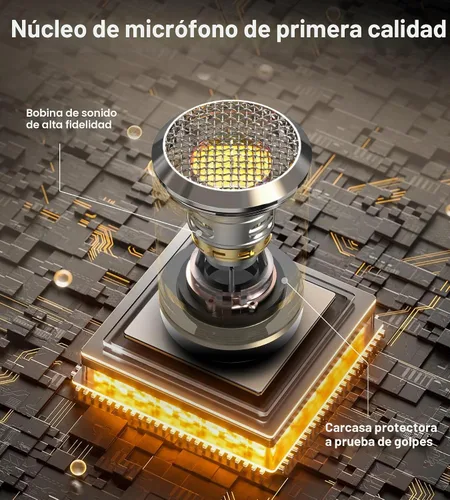 Vista 6 de Micrófonos inalámbricos, micrófono inalámbrico con conexión de chip uno a uno, batería recargable de 40H, alcance de 200 pies, plug and play, diseño