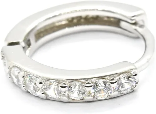 Vista 5 de Diamond Helix Piercing de plata 925 pavé cartílago hexagonal pendiente CZ