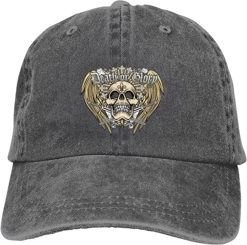 Vista 9 de Cowboy Hat Trendy Hats for Man and Women Djustable Four Season Outdoor Baseball Cap of Hell Skull with Angel Deep Heather