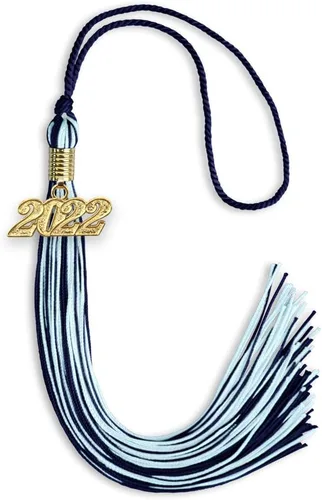 Vista 66 de Endea Graduation - Borla de doble color mixto con fecha dorada (negro/dorado antiguo, 2021)