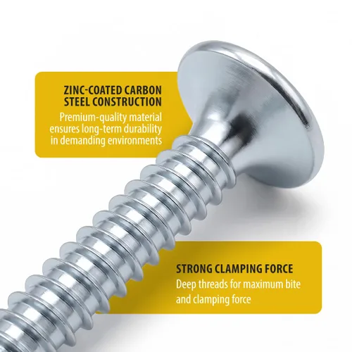 Vista 3 de 100 Unidades Tornillos para Madera #6 x 1" Cabeza Plana Recubiertos de Zinc Cabeza Phillips (BCP4) Phillips Drive, rosca profunda con punta fina