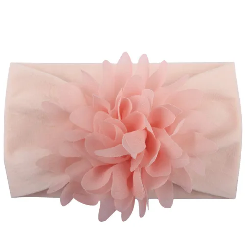 Vista 8 de Diademas de nailon suave para recién nacido, diseño de flores de gasa