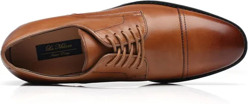 Vista 5 de La Milano Zapatos de vestir de cuero para hombre con puntera de casquillo clásica