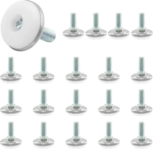Vista 10 de 20 niveladores de muebles de rosca M6, pies niveladores de mesa M6, patas niveladoras ajustables atornillables para muebles, nivelación deslizante