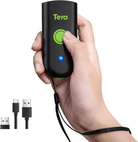 Vista 12 de Tera Escáner de Código de Barras Inalámbrico Portátil: Pantalla LCD Grande de 1.4" Batería de 1200mAh con Base de Carga Diseño Ergonómico 1D 2D QR