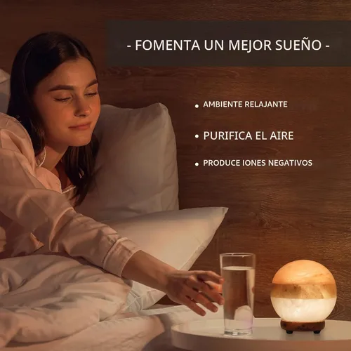 Vista 4 de Lámpara de roca de sal de doble iluminación - Globo moderno rosa blanco y gris Diseño de lámparas de sal con atenuador, brillo ajustable. Luz