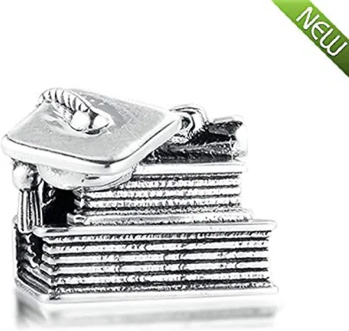 Vista 2 de Cuenta de libro de graduación 2020 2020 2025 de plata 925 para pulseras Pandora originales, joyería de moda, Cuero