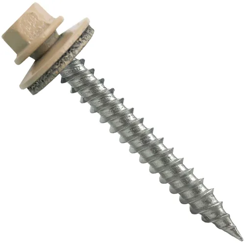 Vista 31 de 9 x 1 ABC Gray Stainless Steel Metal Roofing Screws - Hex Washer Head - Self-Piercing (SP) tip Metal to Wood siding Screws - EPDM Washer. 1 x 250