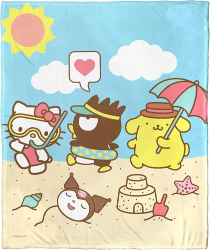 Vista 24 de Northwest Hello Kitty - Manta de seda táctil, 50 x 60 pulgadas, amigos de la playa