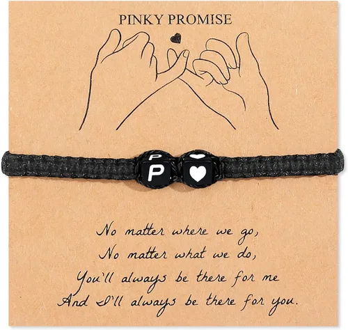 Vista 21 de Pulsera inicial para hombres y mujeres con letra, pulseras de dijes a juego para parejas, pulseras hechas a mano, regalo para novio y novia, regalo