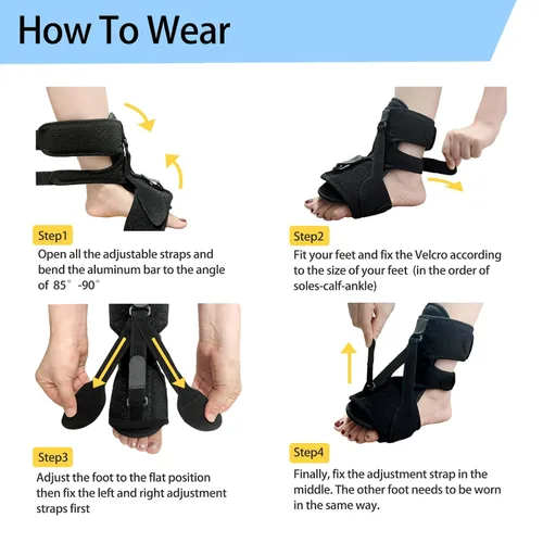 Vista 5 de 1 paquete de férula nocturna para fascitis plantar, alivia el dolor de pies por la mañana, dolor de pies de tendinitis de Aquiles, caída de pies