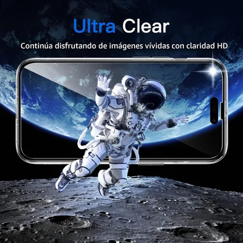 Vista 5 de JETech Funda 5 en 1 para iPhone 14 Pro, antiamarilleo, transparente