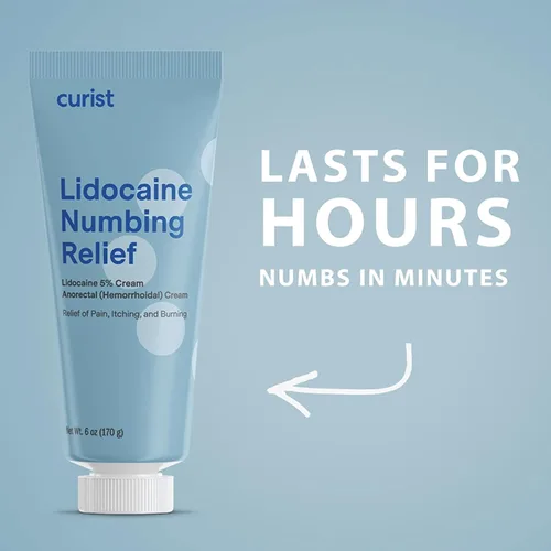 Vista 2 de Curist Crema de lidocaína al 5% de máxima fuerza OTC para alivio del dolor tópico OTC – 12 onzas (paquete de 2) tubo XL 5 % crema adormecedora