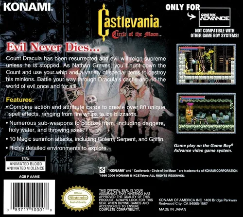 Vista 2 de Castlevania Circle of the Moon - Game Boy Advance (Renewed)