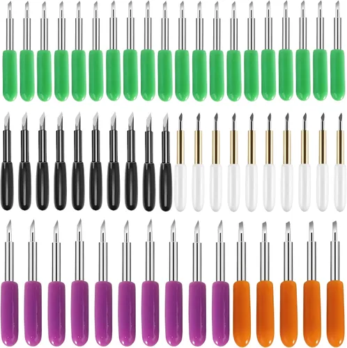 Vista 7 de HOOFULL 55 cuchillas de trazador de repuesto compatibles con máquinas Cricut para Explore Air/Maker 1, 2, 3, incluye 2 carcasas, 2 pinzas, punta