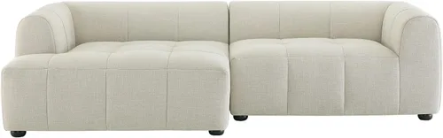 Vista 8 de Modway Liana Sofá modular orientado hacia la izquierda con chaise in Linen – Moderno sofá modular – Sofá modular moderno – Tumbona tapizada de tela