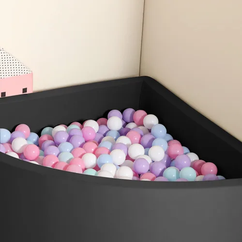 Vista 7 de Bola Pit Memory Foam Pit Soft Pool Fan-Shape Soft Equipment para niños pequeños - Negro (bolas no incluidas)