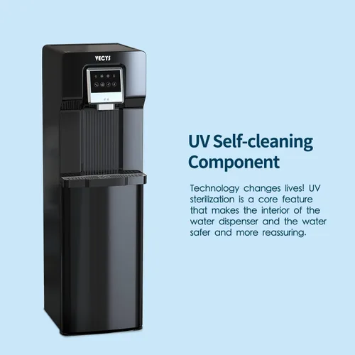 Vista 4 de VECYS Enfriador de agua de carga inferior con máquina de hielo, suministro de agua fría con fabricación diaria de hielo de 18 libras, compatible