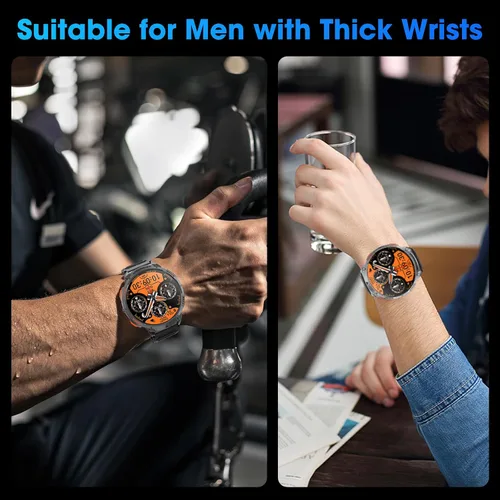 Vista 6 de Reloj Inteligente Militar para Hombres Pantalla Táctil HD de 1.85" Batería de 730mAh Relojes Inteligentes con Linterna LED para Android iOS