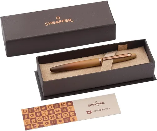 Vista 10 de Sheaffer VFM 9428 Coffee Edition - Pluma estilográfica marrón mate con adornos de PVD marrón real, tamaño mediano