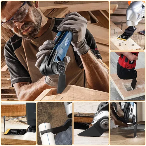 Vista 8 de CONNOO Paquete de 120 hojas de sierra oscilantes, cuchillas oscilantes multiherramienta para madera y plástico, dientes largos japoneses, kits