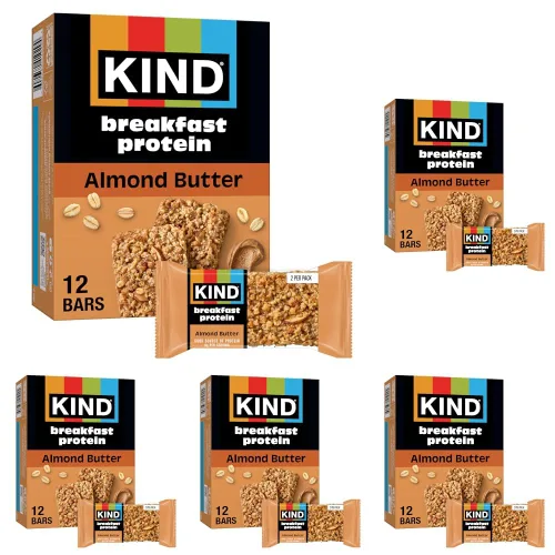 Vista 9 de KIND - Barras de proteína para el desayuno, mantequilla de almendras, snacks saludables, libres de gluten, con 8g de proteína, 6