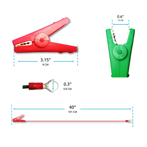 Vista 3 de QMARK - Cable eléctrico de 2 cables de puente de valla con clip de cocodrilo, cable de sistema de cercado, conector de energía eléctrica, conector