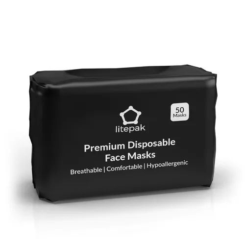 Vista 7 de Litepak 2,000 mascarillas desechables - Cubrebocas transpirable para el hogar y la oficina