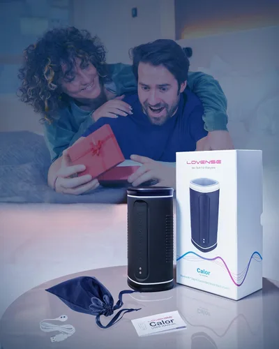 Vista 8 de LOVENSE Calor Masturbador masculino, copa de masturbador masculino automático con 7 empujes giratorios para estimulación del pene, juguete