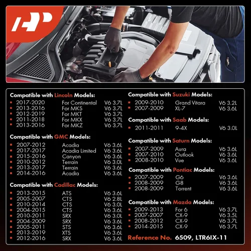 Vista 2 de A-Premium Bujías iridio platino (paquete de 6) compatibles con Ford F-150, Chevrolet Equinox y GMC Terrain y Buick Enclave y Mazda 6, Cadillac SRX