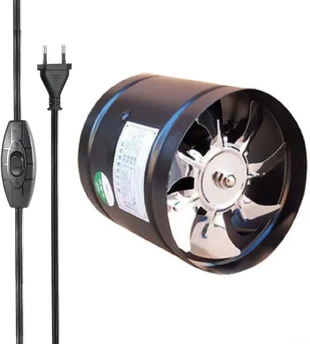 Vista 5 de Extractor de 4 pulgadas Ventilador 160m3/h Alta Ventilación Extractor de 4 Negro