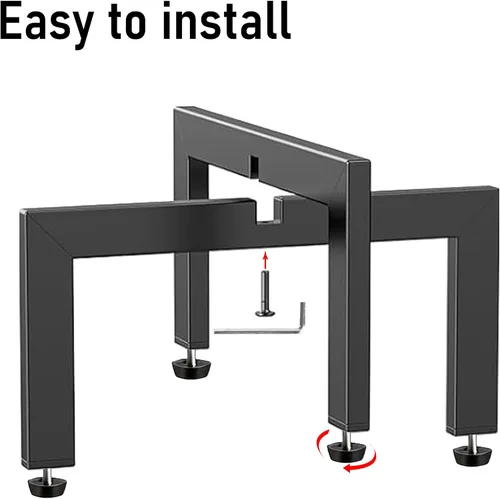 Vista 5 de Soporte para plantas de interior, soporte de metal resistente con forma de cruz con patas ajustables para suelos irregulares, fácil montaje