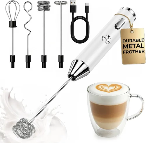 Vista 57 de Zulay Milk Boss Espumador de leche potente manual, hace espuma para latte, batidor para mezclar bebidas, café, miniespumador para capuchino, frappé