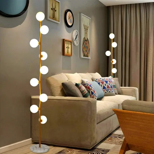 Vista 3 de Hsyile Lighting KU300198 Lámpara de pie elegante y acogedora moderna creativa para sala de estar, dormitorio, oficina, 9 luces
