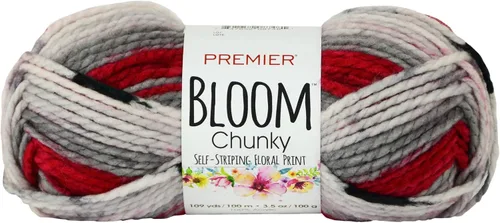 Vista 17 de Premier Yarns Bloom - Hilo grueso, hilo con patrón automático para ganchillo y tejer, Hydrangea, 3.5 oz, 109 yardas