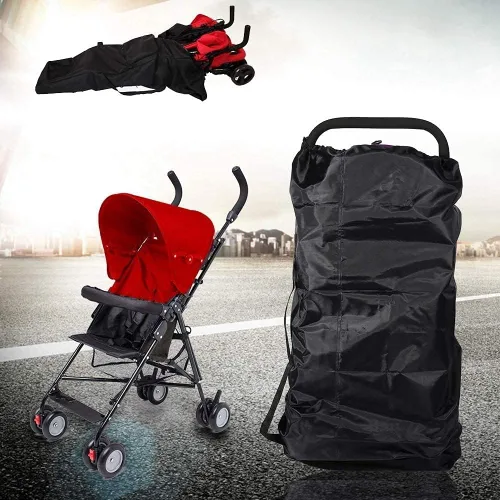 Vista 3 de Bolsa de viaje para cochecito, bolsa de viaje ligera universal para cochecito de avión, bolsa de transporte de viaje con asa
