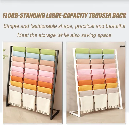 Vista 6 de Organizador de ropa independiente Estante para bufandas, Estante de ropa comercial Percha para pantalones Organizador de mantón, Estante de tubo