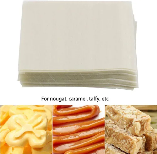 Vista 7 de 500 piezas de papel comestible para pasteles, papel de oblea de arroz comestible de turrón hecho a mano para hacer dulces y chocolates